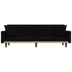 Sofa Bed with Cushions Black Fabric