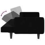 Sofa Bed with Cushions Black Fabric - Extra Image