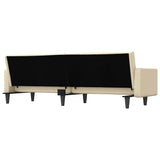 Sofa Bed with Cushions Cream Fabric