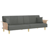 Sofa Bed with Armrests Dark Grey Fabric - Front View