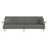 Sofa Bed with Armrests Dark Grey Fabric - Top-Down View