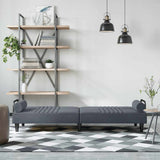 Sofa Bed with Armrests Dark Grey Velvet