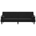 Sofa Bed with Armrests Black Velvet