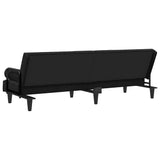 Sofa Bed with Armrests Black Velvet - Close-Up Angle