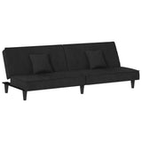 Sofa Bed Black Velvet - Front View