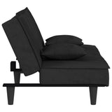 Sofa Bed Black Velvet - 45-Degree Angle