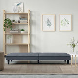Sofa Bed with Cup Holders Dark Grey Velvet