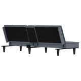 Sofa Bed with Cup Holders Dark Grey Velvet