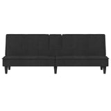 Sofa Bed with Cup Holders Black Velvet