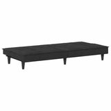 Sofa Bed with Cup Holders Black Velvet - Low Angle