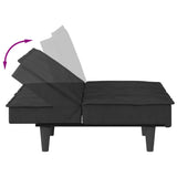 Sofa Bed with Cup Holders Black Velvet - Extra Image