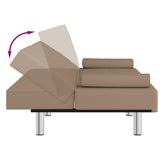 Sofa Bed with Cup Holders Cappuccino Faux Leather - Extra Image