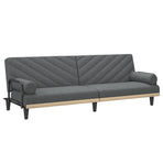 Sofa Bed with Armrests Dark Grey Fabric