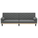 Sofa Bed with Armrests Dark Grey Fabric