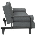 Sofa Bed with Armrests Dark Grey Fabric