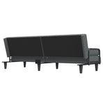Sofa Bed with Armrests Dark Grey Fabric