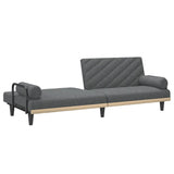 Sofa Bed with Armrests Dark Grey Fabric