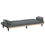 Sofa Bed with Armrests Dark Grey Fabric - Low Angle