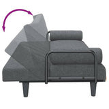 Sofa Bed with Armrests Dark Grey Fabric - Extra Image