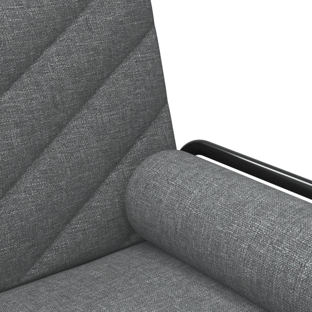 Sofa Bed with Armrests Dark Grey Fabric