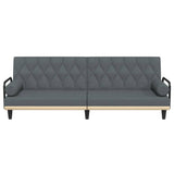 Sofa Bed with Armrests Dark Grey Fabric - Top-Down View