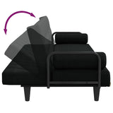 Sofa Bed with Armrests Black Fabric - Extra Image