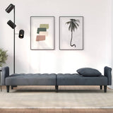 Sofa Bed with Armrests Dark Grey Velvet
