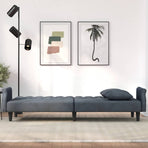 Sofa Bed with Armrests Dark Grey Velvet
