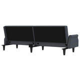 Sofa Bed with Armrests Dark Grey Velvet