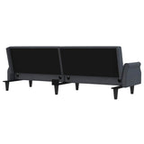 Sofa Bed with Armrests Dark Grey Velvet - Low Angle