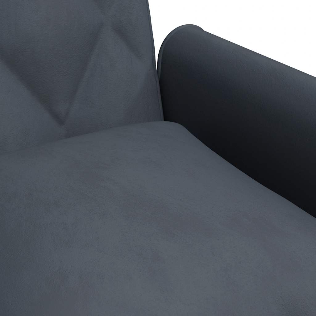 Sofa Bed with Armrests Dark Grey Velvet