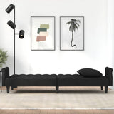 Sofa Bed with Armrests Black Velvet
