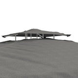 Gazebo with Double Roof Anthracite 3x3x2.68 m Fabric - Low Angle