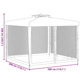 Gazebo with Double Roof Anthracite 3x3x2.68 m Fabric - Extra Image