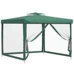 Gazebo with Double Roof Green 3x3x2.68 m Fabric