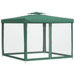 Gazebo with Double Roof Green 3x3x2.68 m Fabric