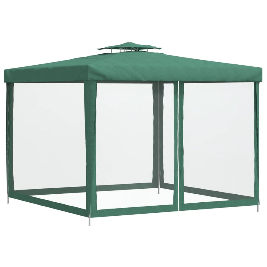 Gazebo with Double Roof Green 3x3x2.68 m Fabric
