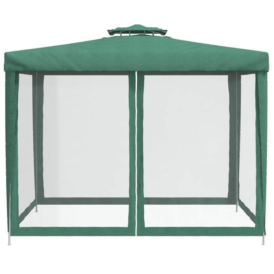 Gazebo with Double Roof Green 3x3x2.68 m Fabric