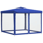 Gazebo with Double Roof Blue 3x3x2.68 m Fabric