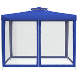 Gazebo with Double Roof Blue 3x3x2.68 m Fabric