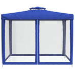 Gazebo with Double Roof Blue 3x3x2.68 m Fabric