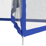 Gazebo with Double Roof Blue 3x3x2.68 m Fabric - Close-Up Angle