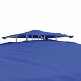 Gazebo with Double Roof Blue 3x3x2.68 m Fabric - Low Angle