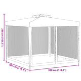 Gazebo with Double Roof Blue 3x3x2.68 m Fabric - Extra Image