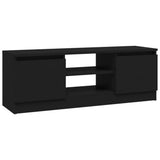 TV Cabinet with Door Black 102x30x36 cm - Front View