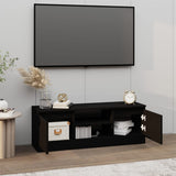 TV Cabinet with Door Black 102x30x36 cm - Side View
