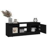 TV Cabinet with Door Black 102x30x36 cm - Top-Down View