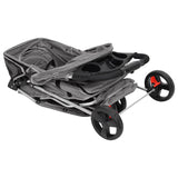 Folding Dog Stroller Grey 80x46x98 cm Oxford Fabric - Low Angle