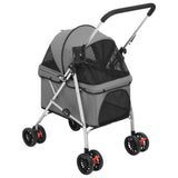 Folding Dog Stroller Grey 76x50x100 cm Oxford Fabric - Top-Down View