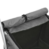 Folding Dog Stroller Grey 100x49x96 cm Linen Fabric - Extra Image